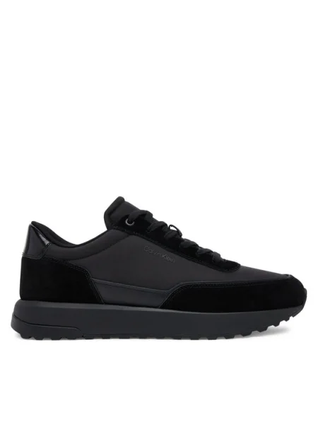 Sneakerși Calvin Klein cu șireturi din piele negru