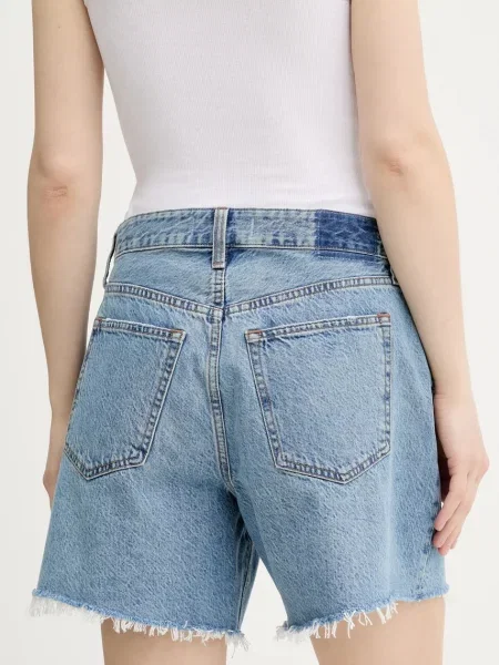 Džínové šortky Abercrombie & Fitch high waist modrá