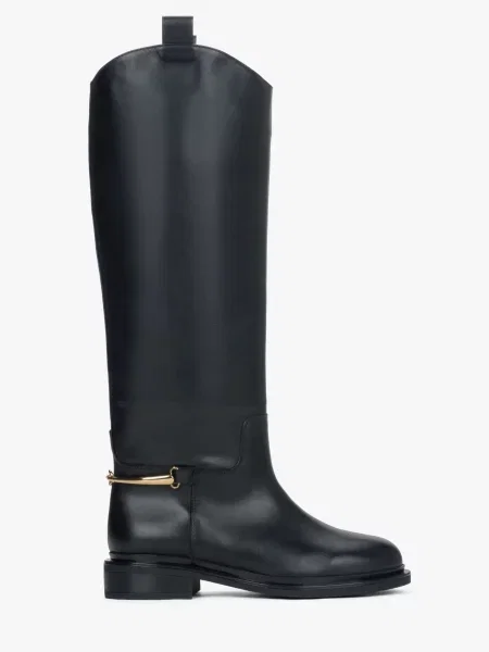 Шкіряні Чоботи Estro чорний