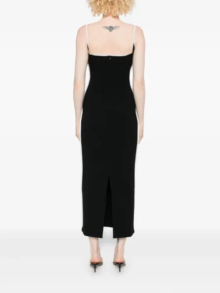 Rochie midi Paris Georgia cu motiv cu inimi până la genunchi de costum negru