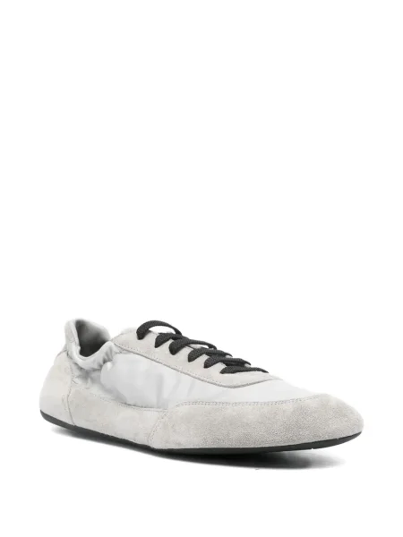 Sneakerși Prada cu șireturi din dantelă gri