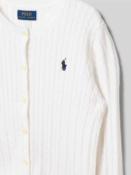 Kardigan rozpinany o kroju regular fit z czystej bawełny Polo Ralph Lauren Teens biały