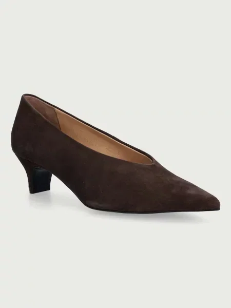 Gant pantofi cu stiletto din piele întoarsă Tillbye maro