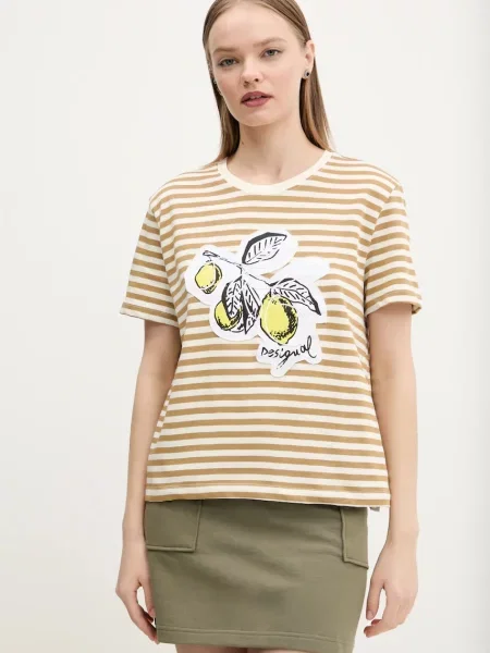 Desigual Tricou Lemon bej