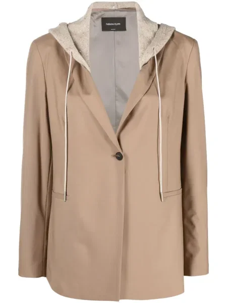 Sacou Fabiana Filippi cu glugă maro