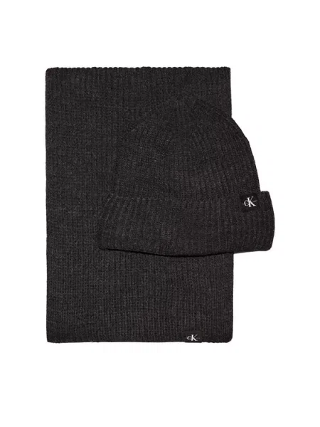 Otroška kapa in šal Calvin Klein Jeans črna