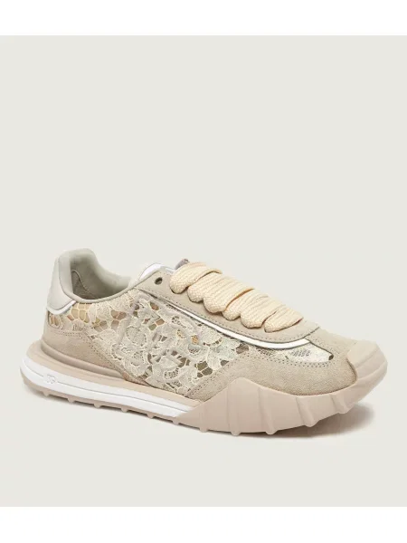 Dolce & Gabbana De dantelă sneakers | piele întoarsă bej