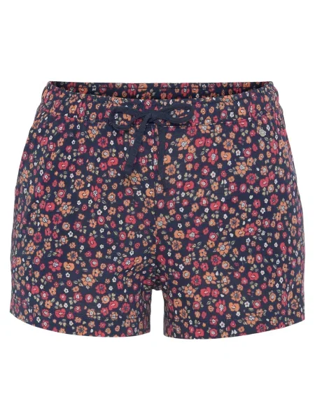 S.Oliver Pantaloni de pijama albastru închis / portocaliu pastel / roșu cranberry alb