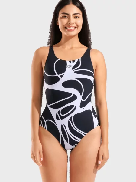 Купальник Arena з принтом чорний