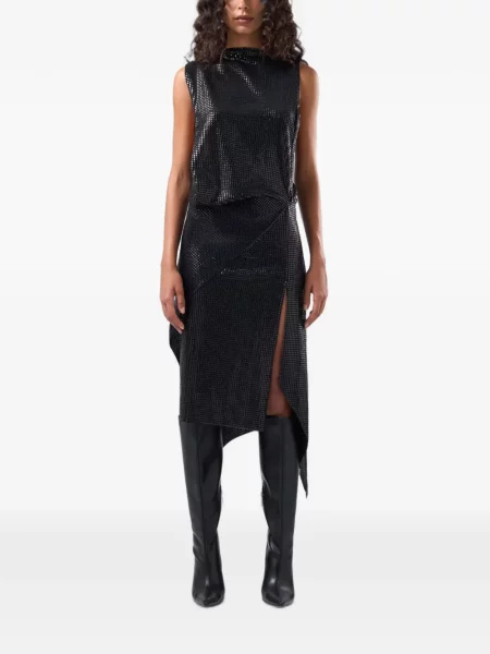 Rochie midi Gcds asimetrică drapată negru