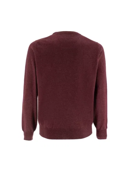 Sweter Brunello Cucinelli z okrągłym dekoltem czerwony