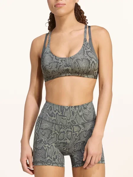 Adidas Sportovní Podprsenka Optime Workout Snake Strappy petrolejová