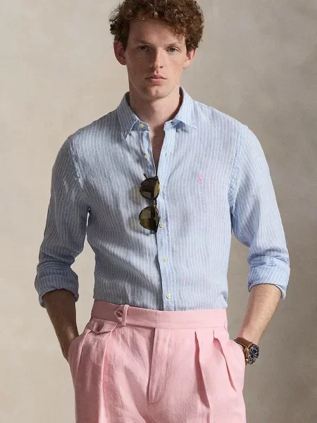 Polo Ralph Lauren cămașă de in albastru