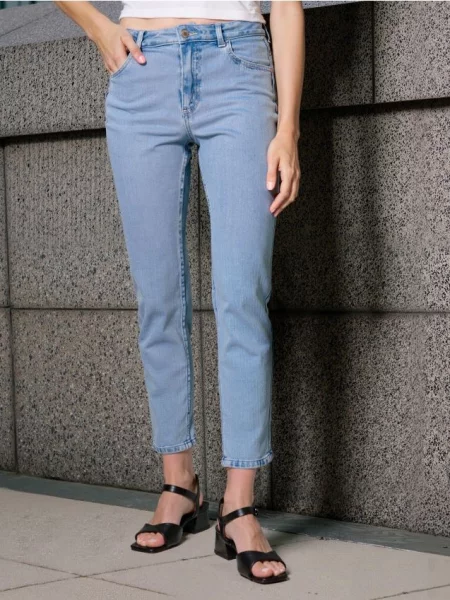 Джинси mom fit синій