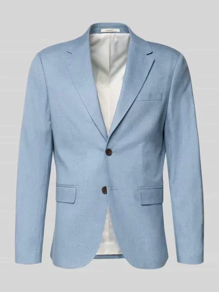 Marynarka garniturowa o kroju slim fit z dodatkiem wełny model SLIM-MAX LANO' Selected Homme niebieska