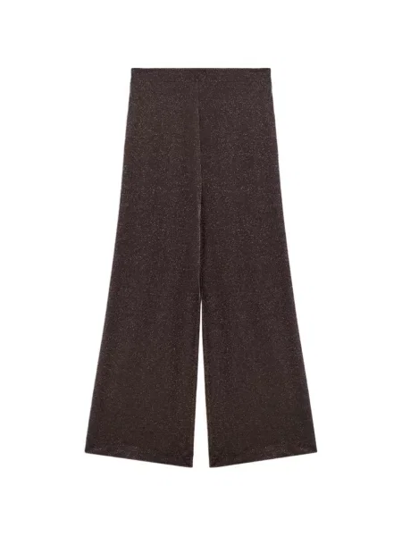 Pantaloni palazzo Momoni din jerseu maro