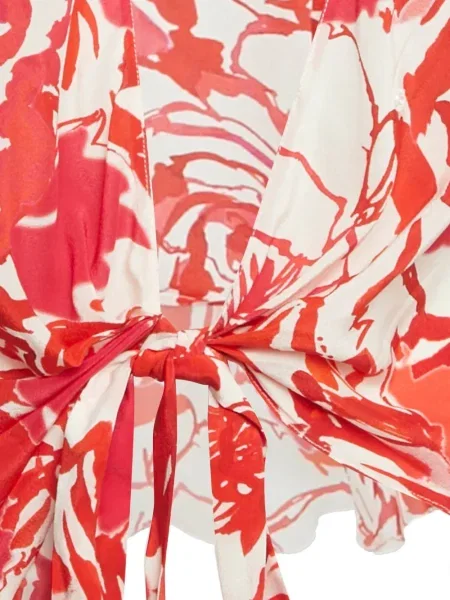 Top Roberto Cavalli cu model floral cu imagine roșu