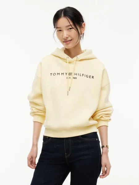 TOMMY HILFIGER Mikina svetložltá čierna