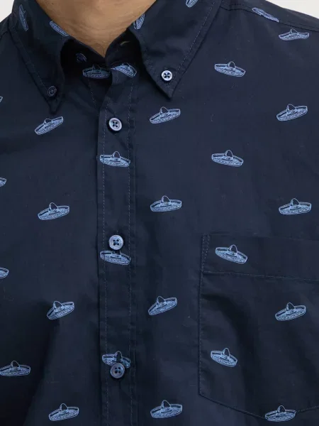 Сорочка Boss Orange regular комір button-down синій
