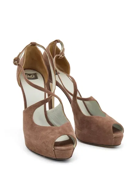 Pantofi cu toc D&g cu platformă maro
