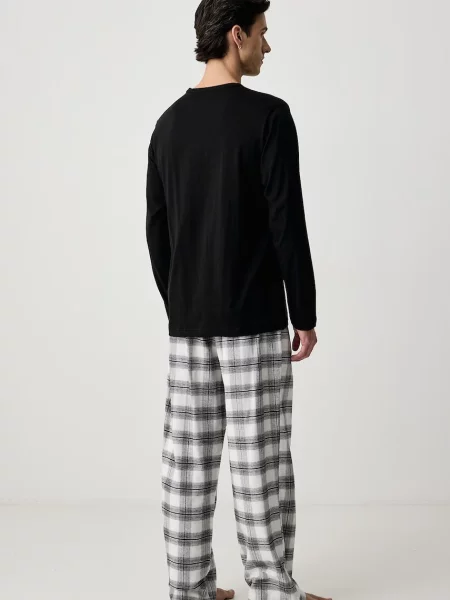 Calvin Klein Underwear Hosszú pizsama / fehér fekete