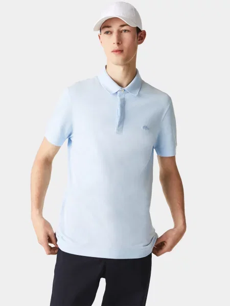 Поло Lacoste голубое