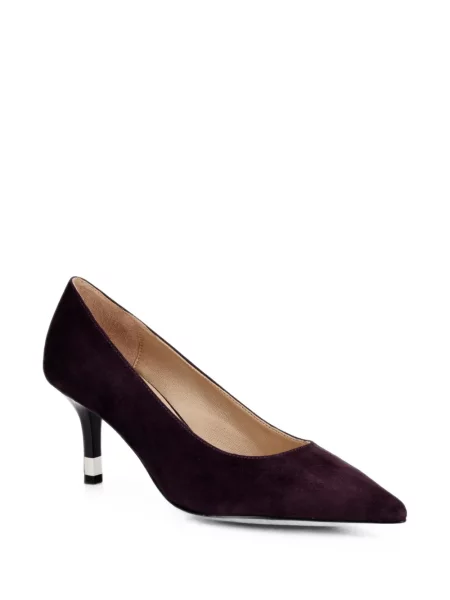 Pantofi cu toc Furla din piele de căprioară violet
