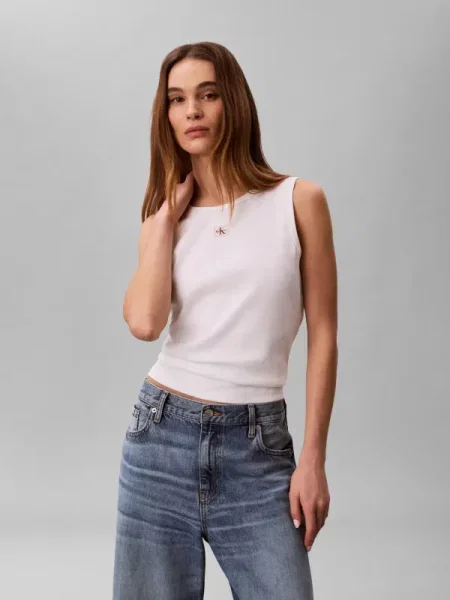 Denim ruha Calvin Klein Jeans fehér