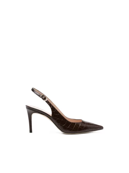 Czółenka Stuart Weitzman skórzana brązowa