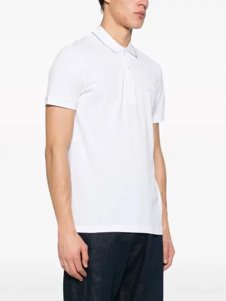 Tricou polo Boss cu broderie alb