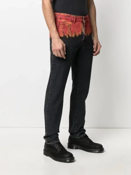 Džíny Marcelo Burlon County Of Milan s potiskem černé