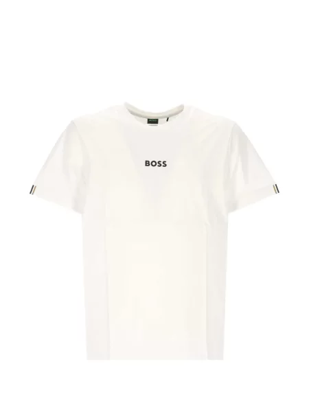 Tricou Boss cu imagine alb