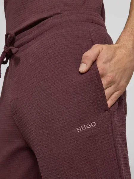 Spodnie od piżamy o kroju relaxed fit z mieszanki bawełny model ‘AUSTIN PANTS’ Hugo