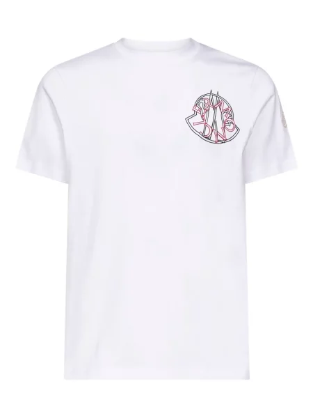 Tricou Moncler cu decolteu rotund alb