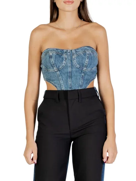 Top Colcci z dekoltem w serek czarny