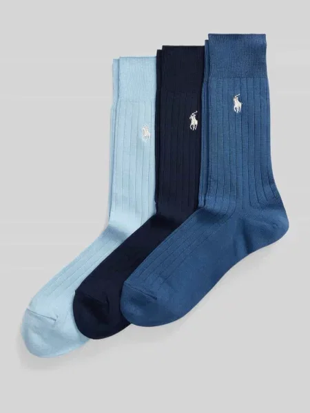 Skarpety z mieszanki bawełny w zestawie 3 szt. Polo Ralph Lauren Underwear niebieskie