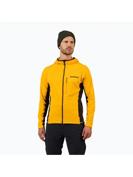 Hanorac bărbați Rossignol Blackside Mix Full Zip Hoodie Fleece saffron yellow galben