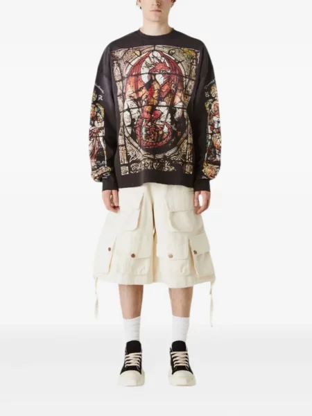 Tricou Untitled Artworks cu imagine lung negru