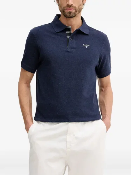 Tricou polo Barbour cu autograf albastru