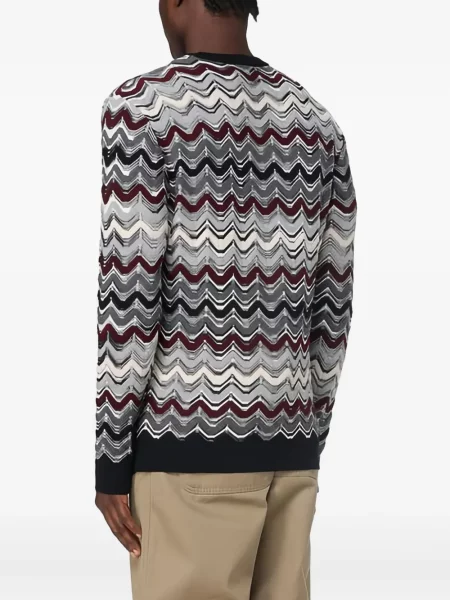 Pulover Missoni cu decolteu rotund gri