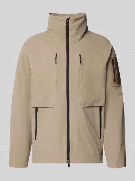 Krój regular fit Kurtka treningowa z naszywką z logo Model OW_GLOBE' Boss Green beżowa