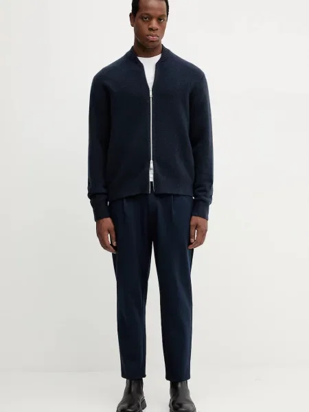 Calvin Klein kardigan z dodatkiem wełny granatowy