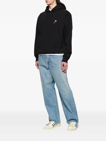 Φλοράλ hoodie Vowels μαύρο