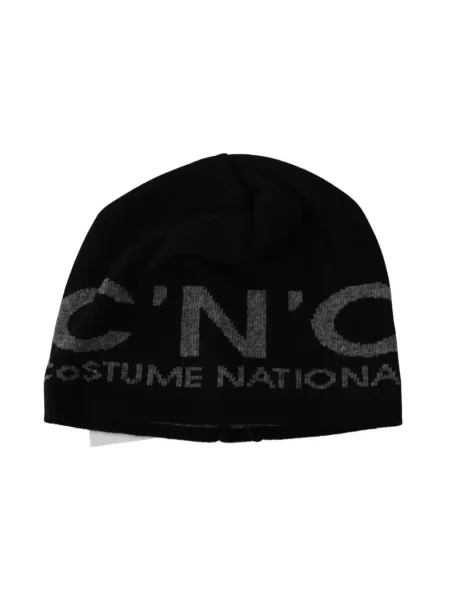 Czapka Costume National wełniana z logo czarna