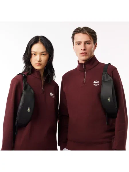 Кожаный ремень Lacoste с поясом черный