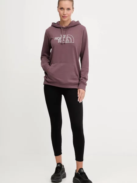 The North Face bluza Drew Peak Light z kapturem wzorzysta fioletowy