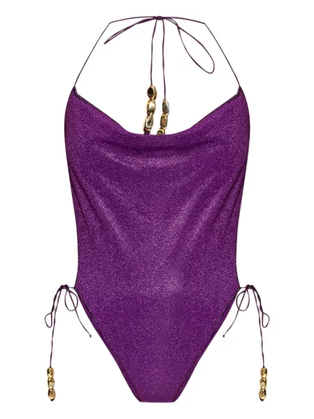 Strój kąpielowy Oséree z dekoltem halter fioletowy