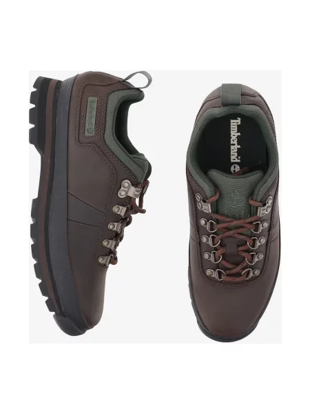 Sneakersy Timberland skórzane z siateczki brązowe