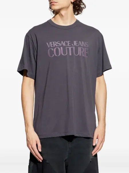 Raštuotas marškinėliai Versace Jeans Couture violetinė