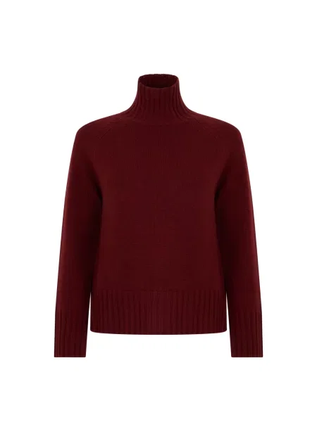 Sweter z golfem Max Mara wełniany czerwony